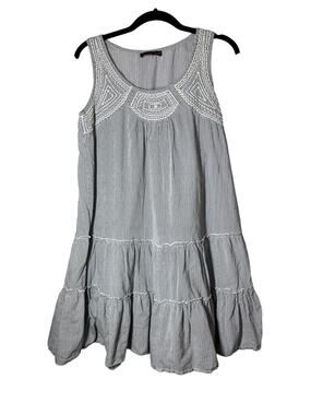 Devoted Luxury Sleeveless Dress Railroad Striped  Medium Embroidered